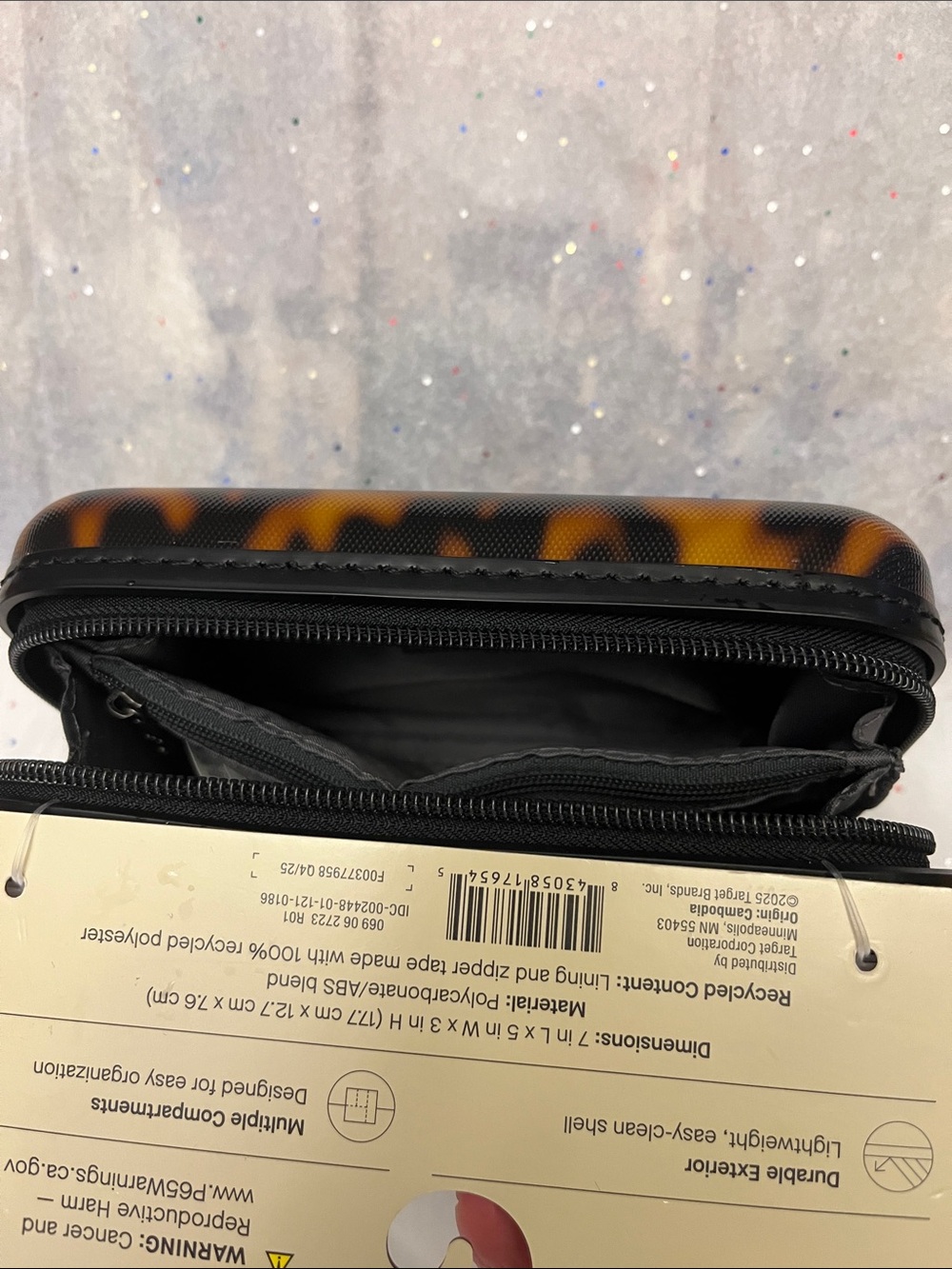 Tortoiseshell Hard-Side Mini Case - Brown/Black - Picture 7 of 10